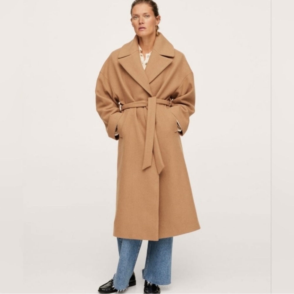 Mango oversized camel coat